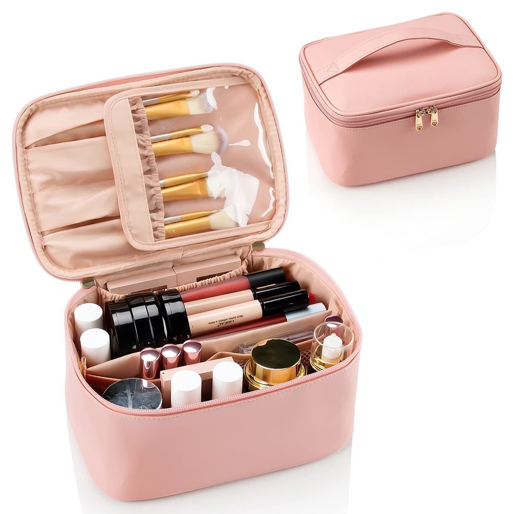 Pink Makeup Bag,travel Makeup Organizer Bag, Large Capacity Cosmetic Bags For🐙